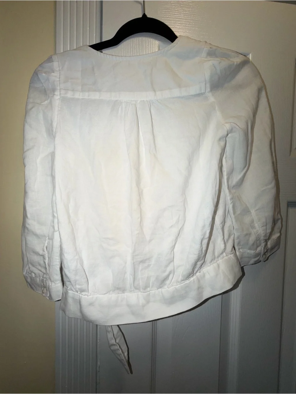Madewell Cream Wrap Tie-Front Blouse